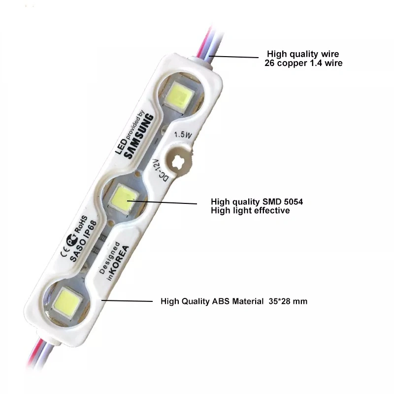 Wholesale Waterproof Samsung DC 12V 5054 SMD Injection LED Module Light for Advertising Lighting with RoHS CE