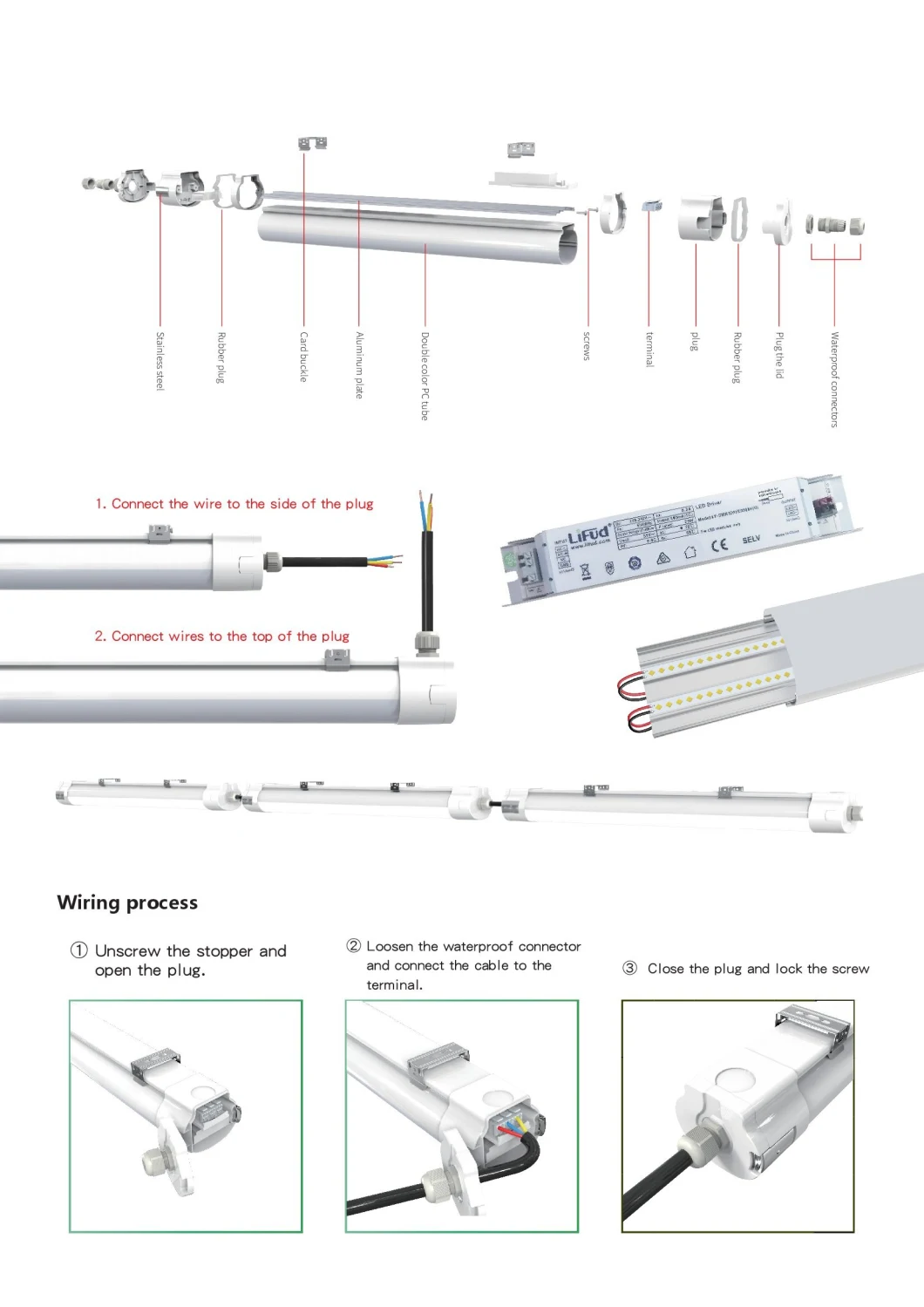 Agricultural Poultry Farm 4FT 40W Triproof Light LED Batten Fitting